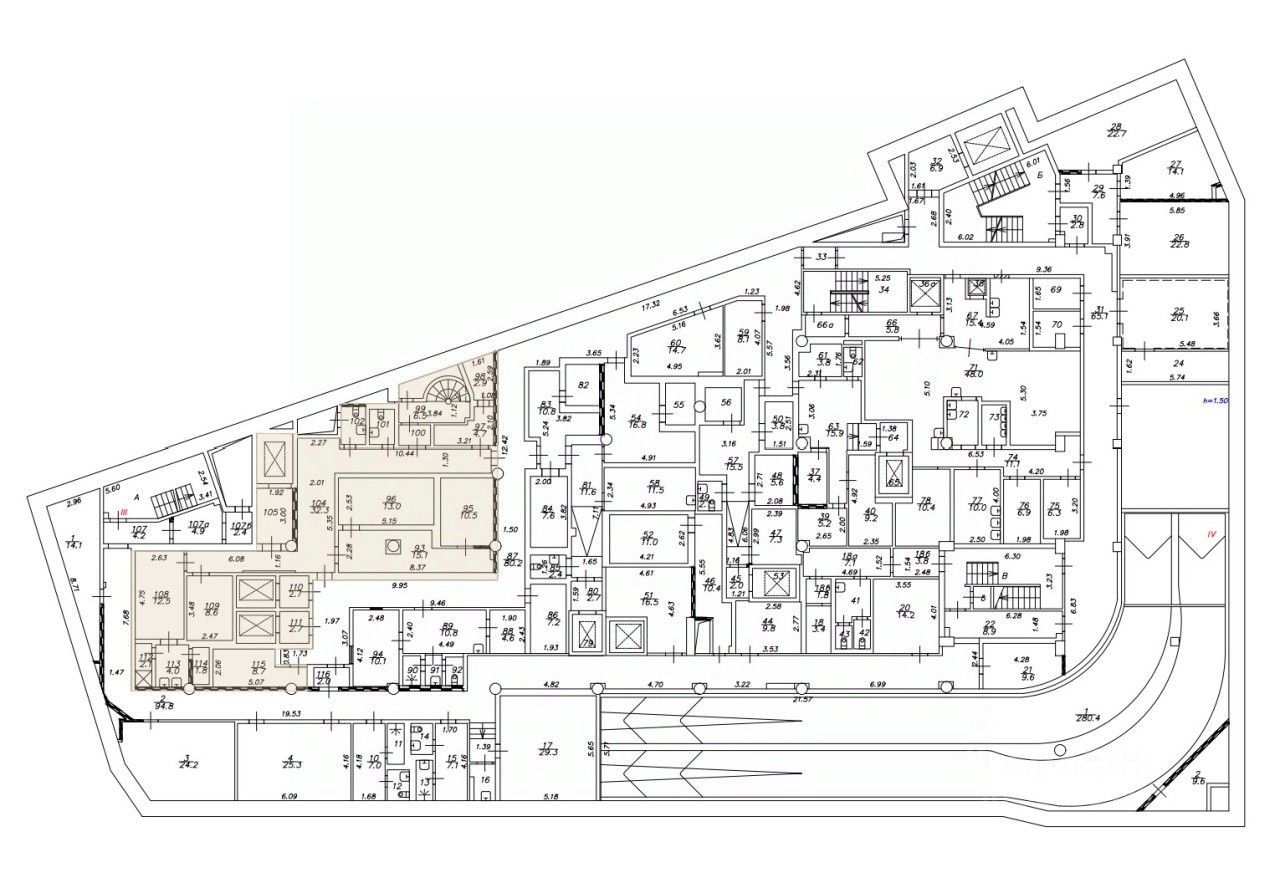 Аренда ПСН 1 191 м² планировка -1 этажа